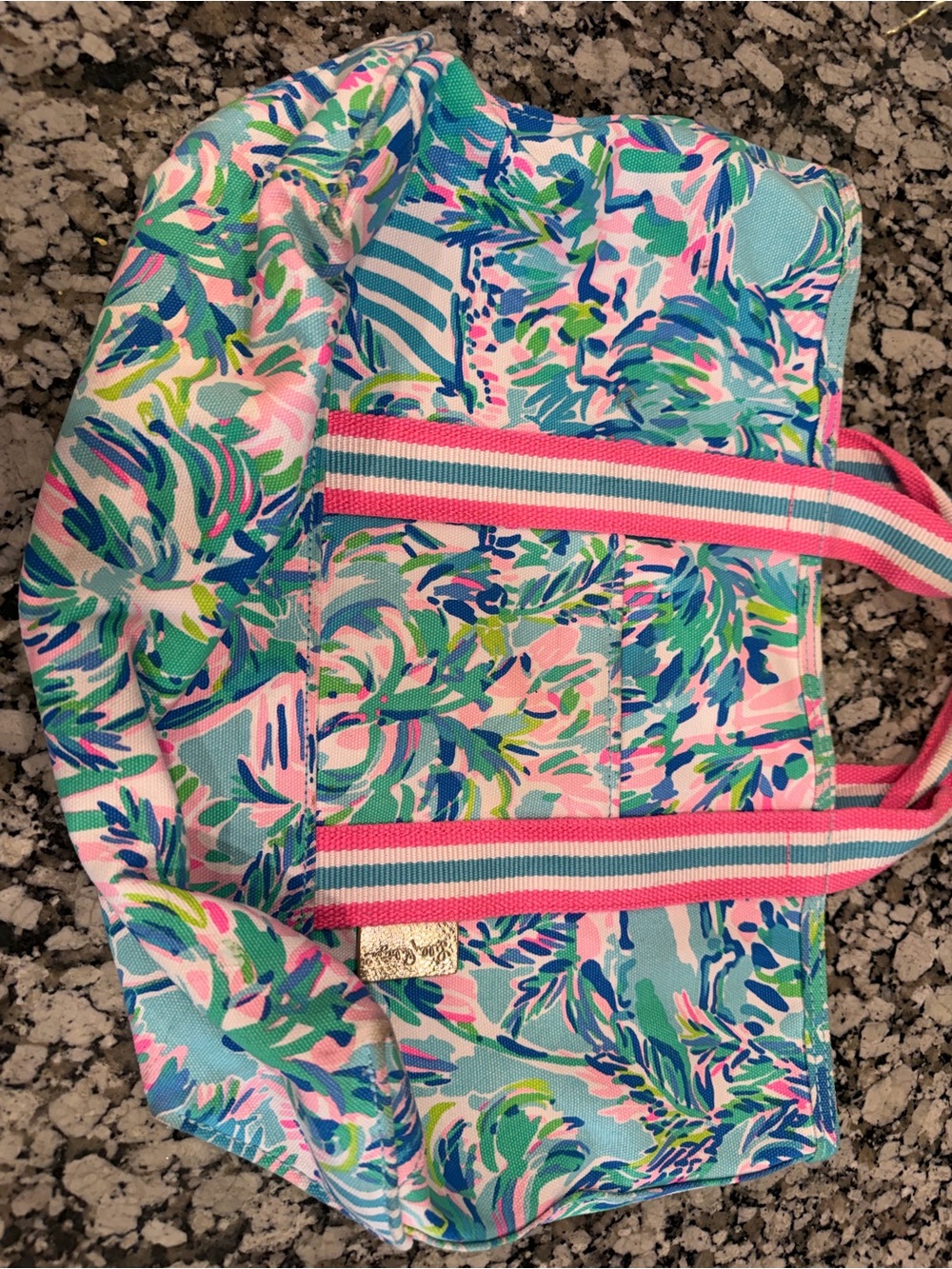 Lilly Pulitzer Blue, Pink & Green Tropical Tote
